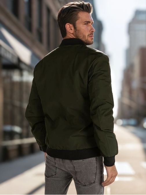 Moderní zelená bomber bunda