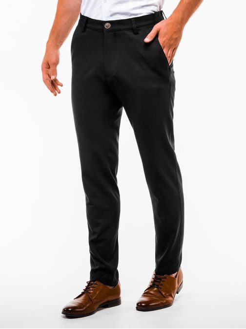 Elegantní pánské chinos kalhoty černé P832