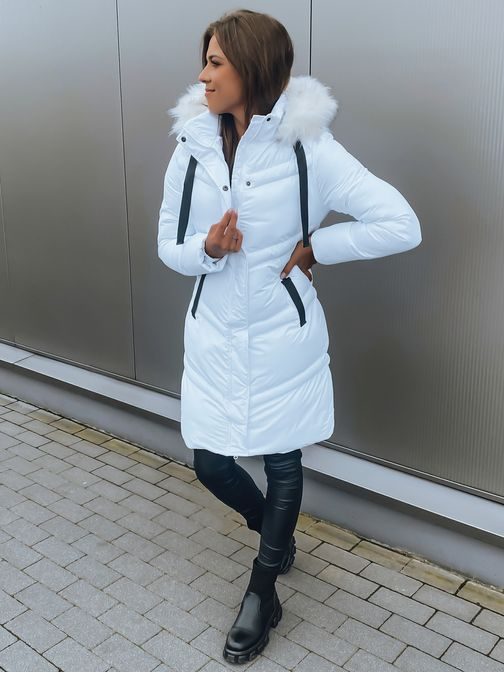 Bílá dámská bunda v jedinečném provedení Salis