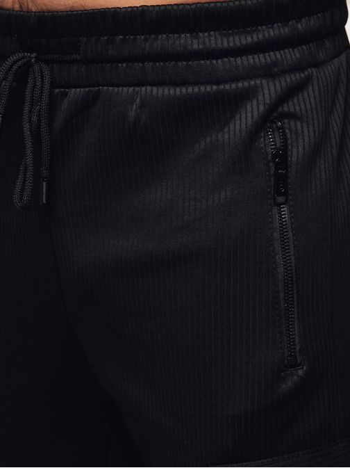 Trendy černé kapsáčové jogger kalhoty