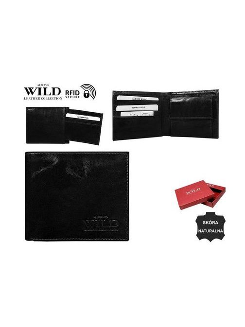 Praktická černá pánská peněženka WILD