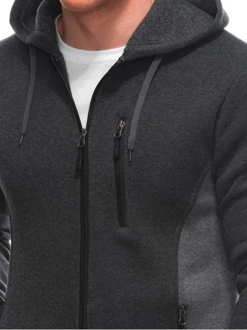 Stylová grafitová mikina s kapucí B1636