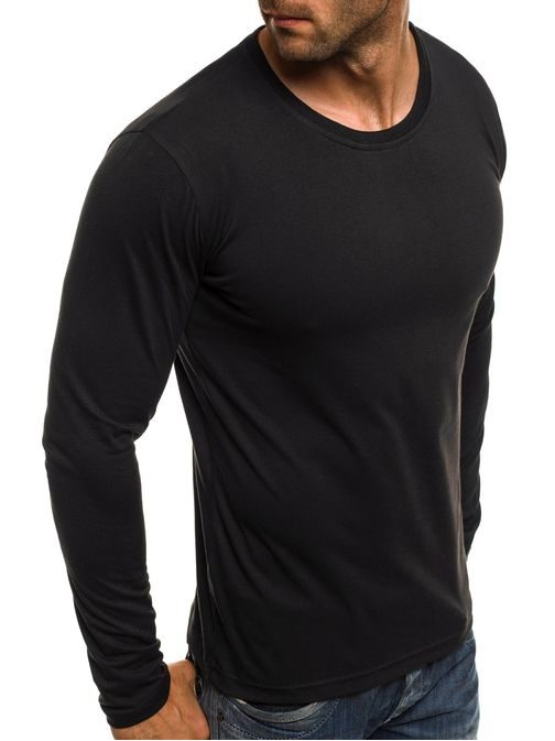 Černé tričko s dlouhým rukávem J.STYLE 2088