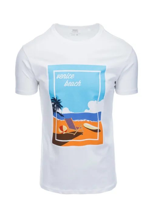 Bílé tričko s letním potiskem Venice S1434 V-3A