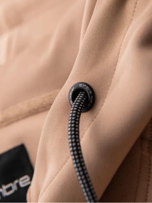 Nadčasová béžová mikina s kapucí V4 EM-SSZP-0210