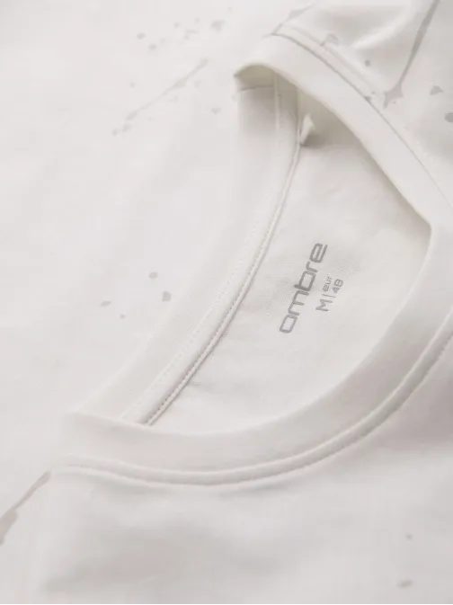 Nadčasové bílé pánské tričko s nápisem V1 TSFP-0187