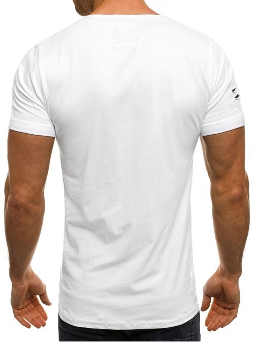 Bavlněné pánské bílé tričko BREEZY 9