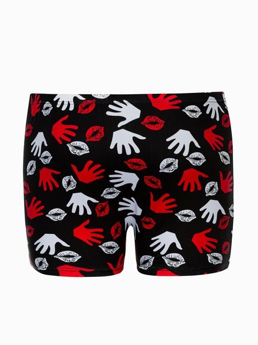 Pánské boxerky červené s trendy vzorem U505