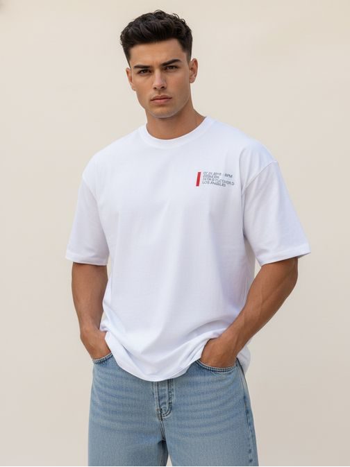 Bílé tričko oversize s potiskem