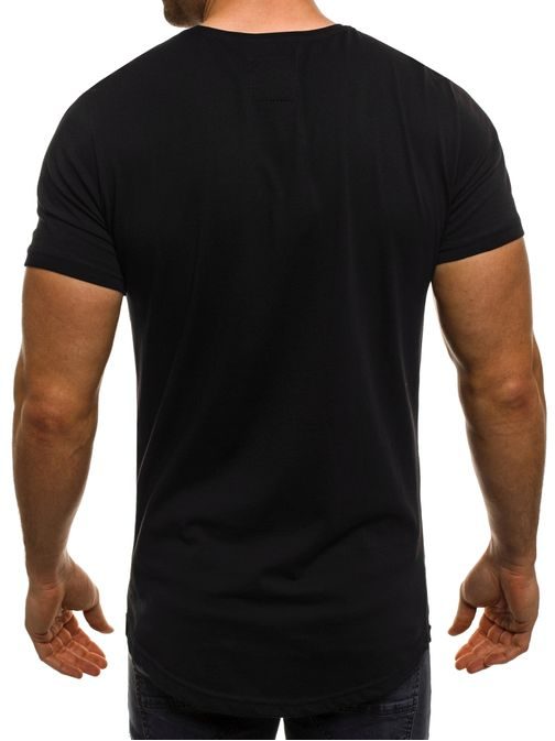 Černé moderní pánské tričko s potiskem BREEZY 293