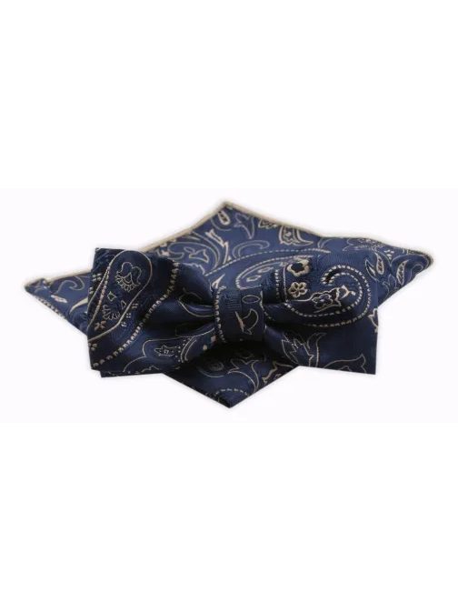 Modro-béžový pánský motýlek