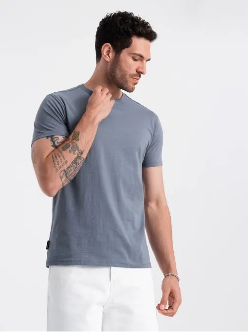 Modré denim bavlněné tričko V7 TSBS-0146