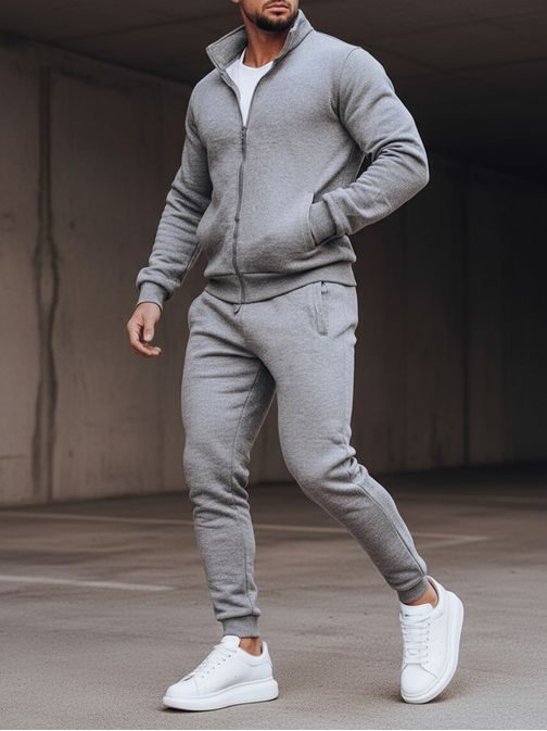 Jednoduchá pánská tepláková souprava antracitová