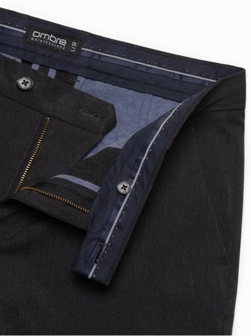 Elegantní grafitové chinos kalhoty klasického střihu V2 PACP-0191