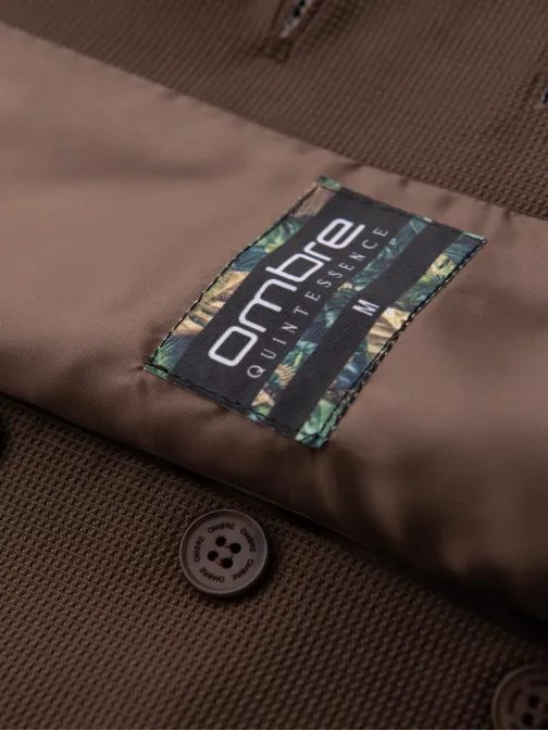 Moderní hnědá elegantní vesta V2 BLZV-0144