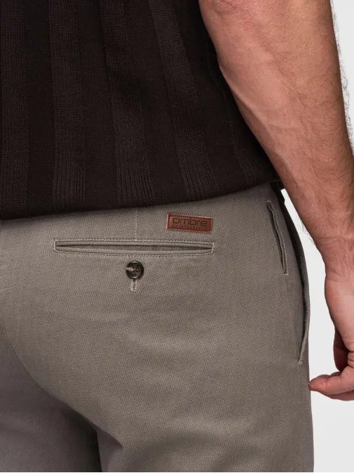 Šedé chinos kalhoty s jemnou strukturou V1 P1518