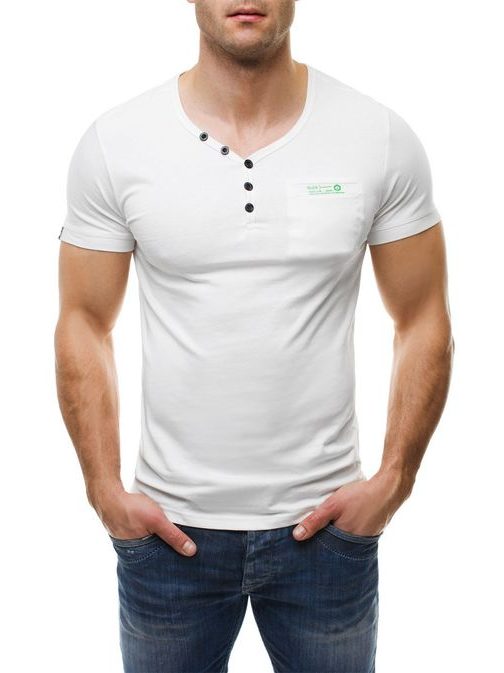 Bílé bavlněné tričko pro pány 6152
