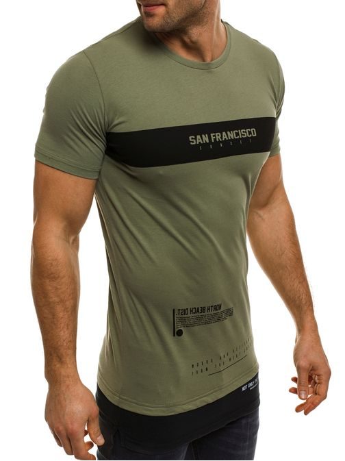 Zelené moderní pánské tričko s potiskem ATHLETIC 1097