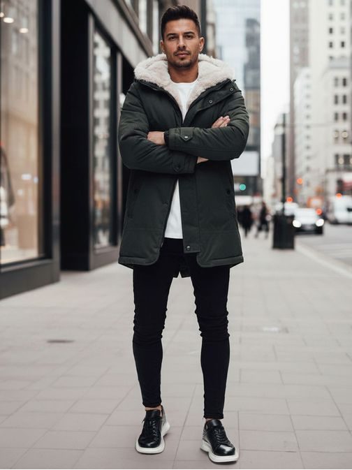 Zelená pánská zimní parka