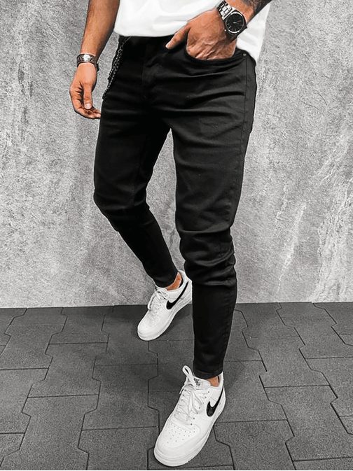 Černé džíny ve stylovém provedení O/B6054