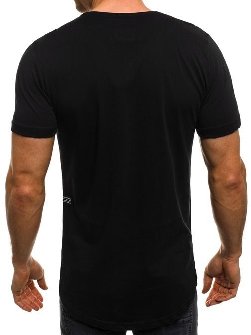 Jednoduché černé pánské tričko s potiskem BREEZY 365