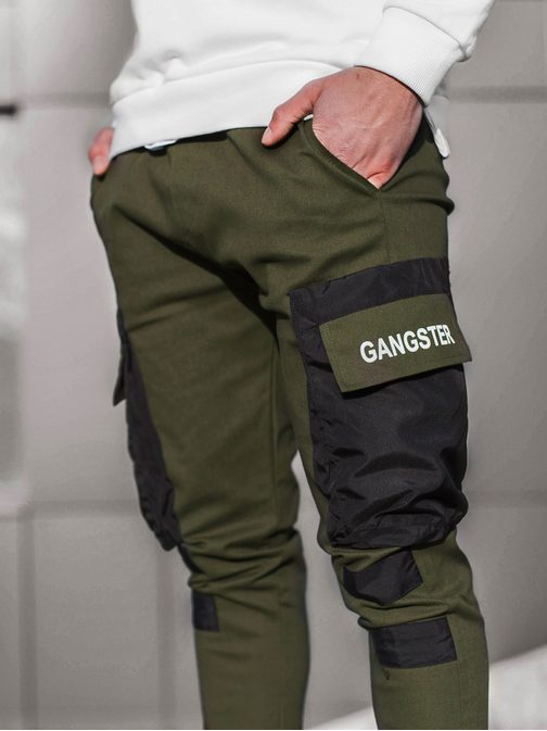 Stylové khaki joggery G/11131