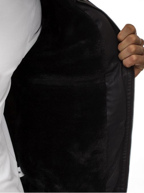 Moderní černá koženková bunda RF/HK03Z