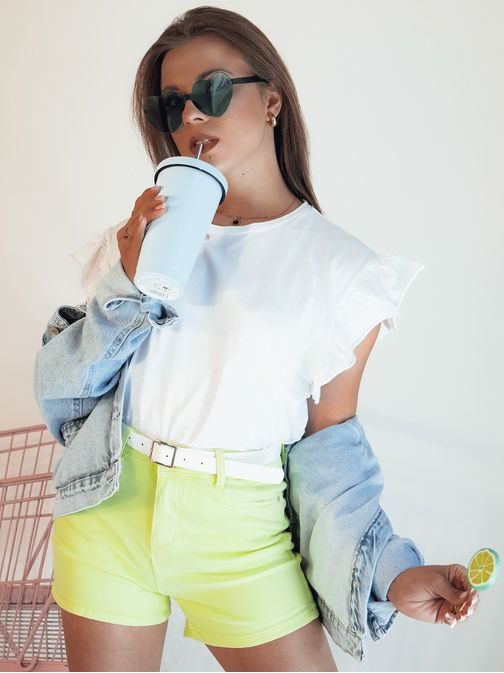 Krásné dámské žluté riflové kraťasy Glamwear