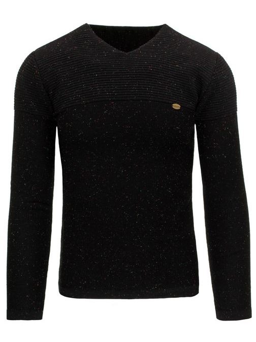 Moderní černý pánský svetr
