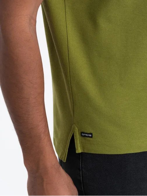 Pohodlná trendy olivová polokošile V6 TSCT-0156