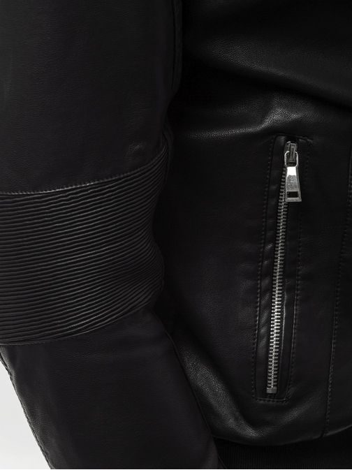 Jedinečná koženková bunda OZONEE JB/1073K černá