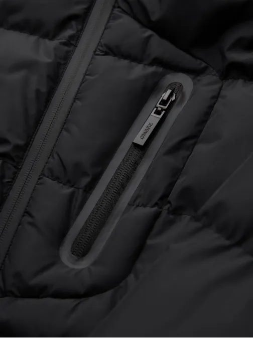 Teplá pánská bunda v černé barvě