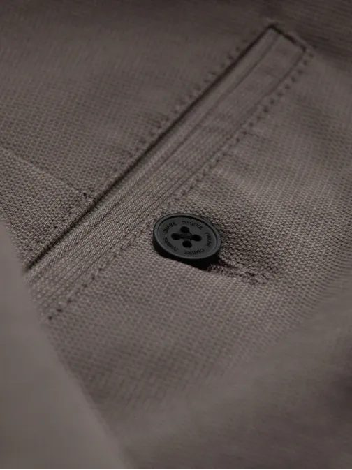 Pánské béžové klasické chinos kalhoty s jemnou texturou V1 PACP-0188
