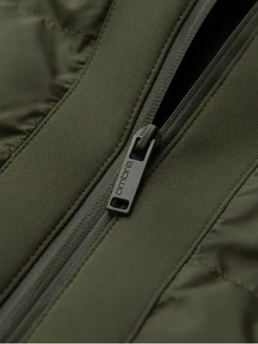 Olivová bomber trendy bunda V3 JALP-0140