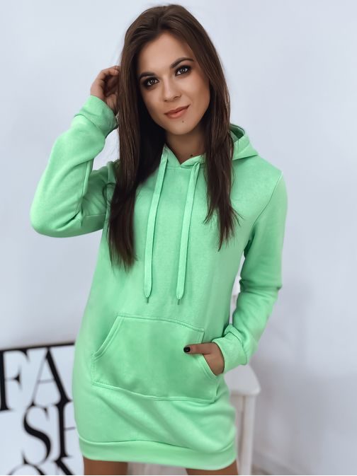 Mikinové šaty ve světle zelené barvě Timmy