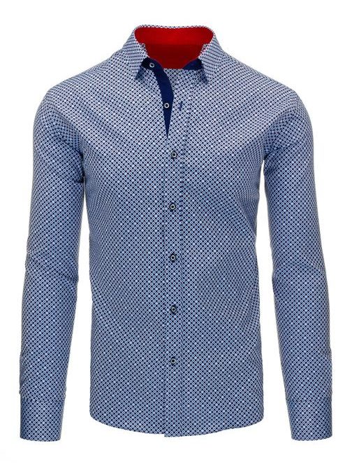 Moderní vzorovaná pánská košile tmavě modrá