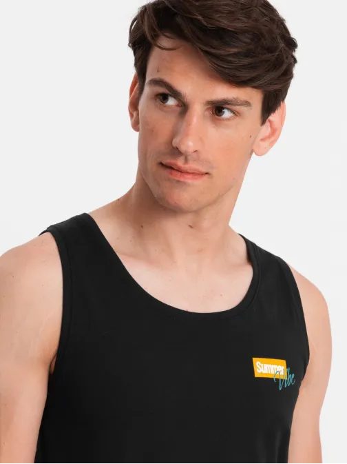 Černé tílko s letním motivem V1 TSTT-0191