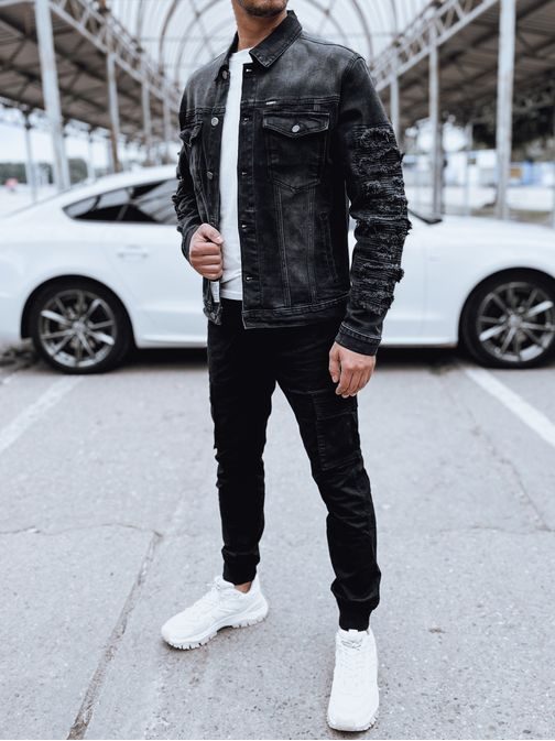 Senzační pánská černá džínová bunda