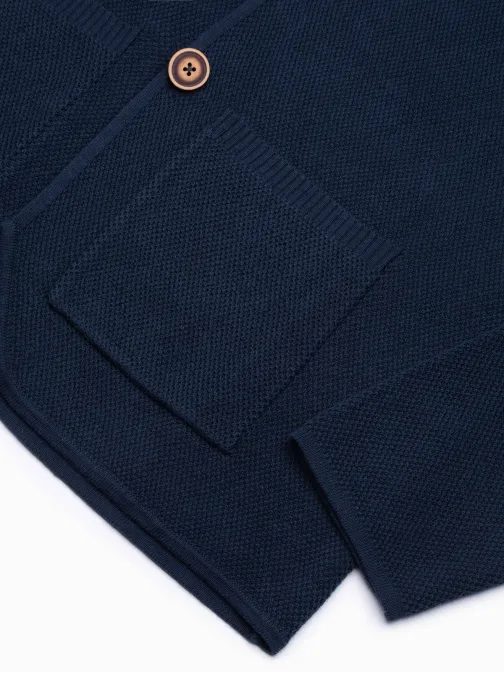 Zajímavý granátový svetr na knoflíky E193