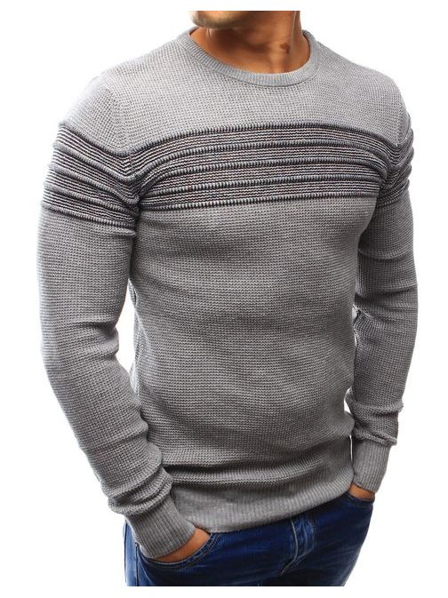 Šedý atraktivní pánský svetr