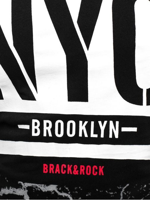 Nádherné černé vzorované tričko NEW YORK CITY J.STYLE SS105
