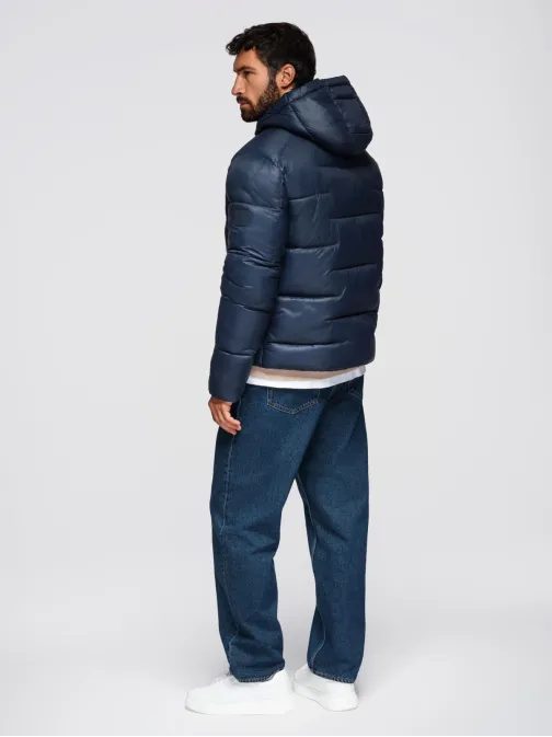 Zateplená tmavě modrá zimní bunda V4 JAHP-0235