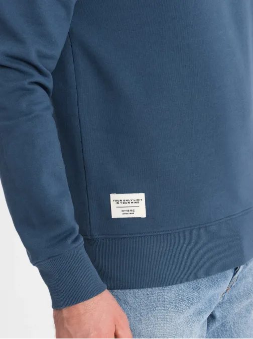 Základní tmavě modrá mikina bez kapuce V4 SSBN-0175