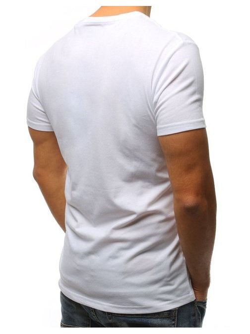 Bílé pánské tričko s lebkou