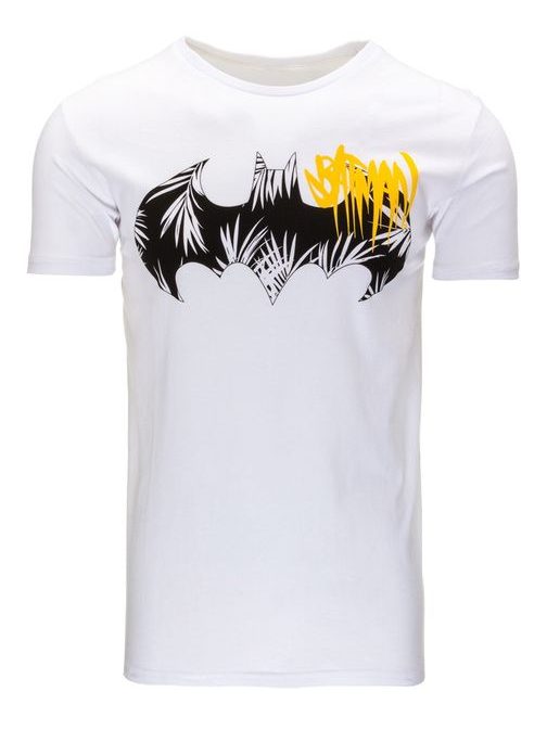 Stylové bílé pánské triko BATMAN