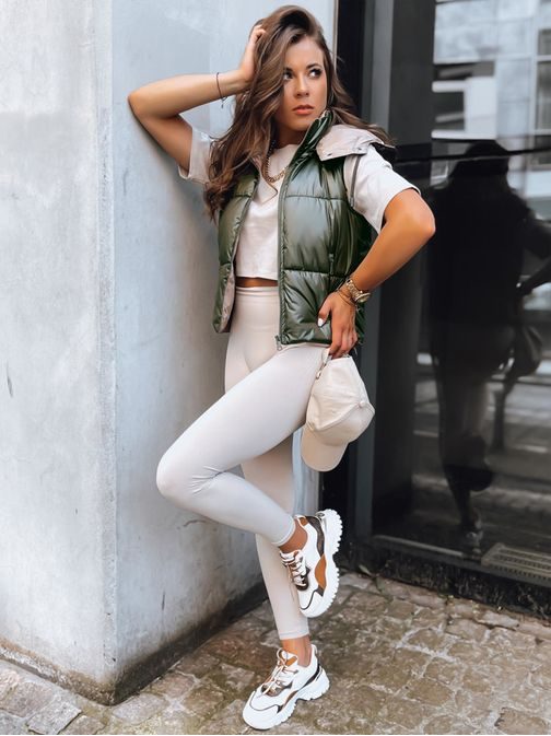 Dámská sportovní tmavě zelená prošívaná vesta Oshe