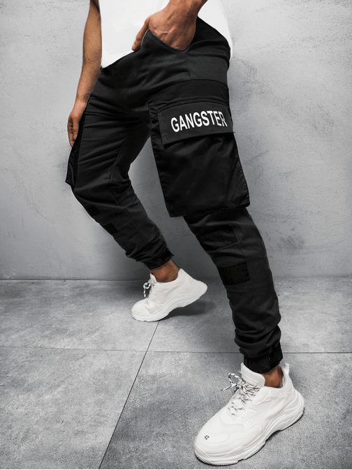 Stylové černé jogger kalhoty G/11131