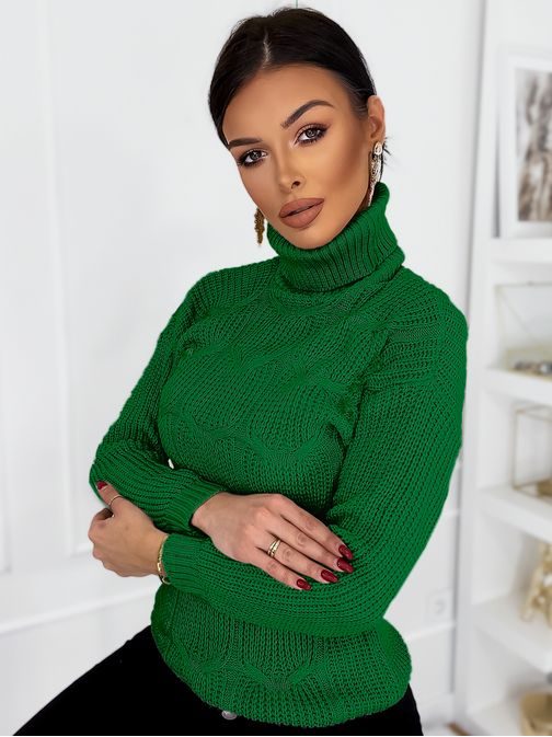 Zelený dámský trendy svetr Carinna