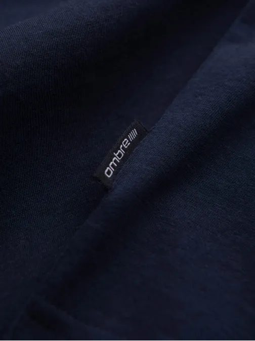 Bavlněné pánské granátové tričko s výstřihem do V V2-TSBS-0145