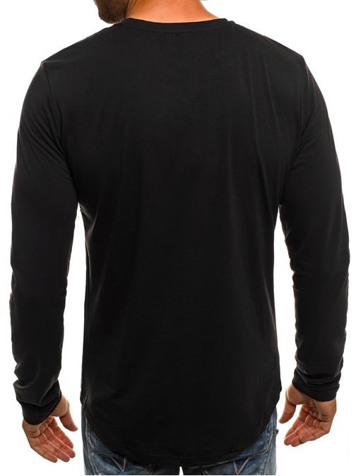 Černé moderní tričko s dlouhým rukávem J.STYLE SX01